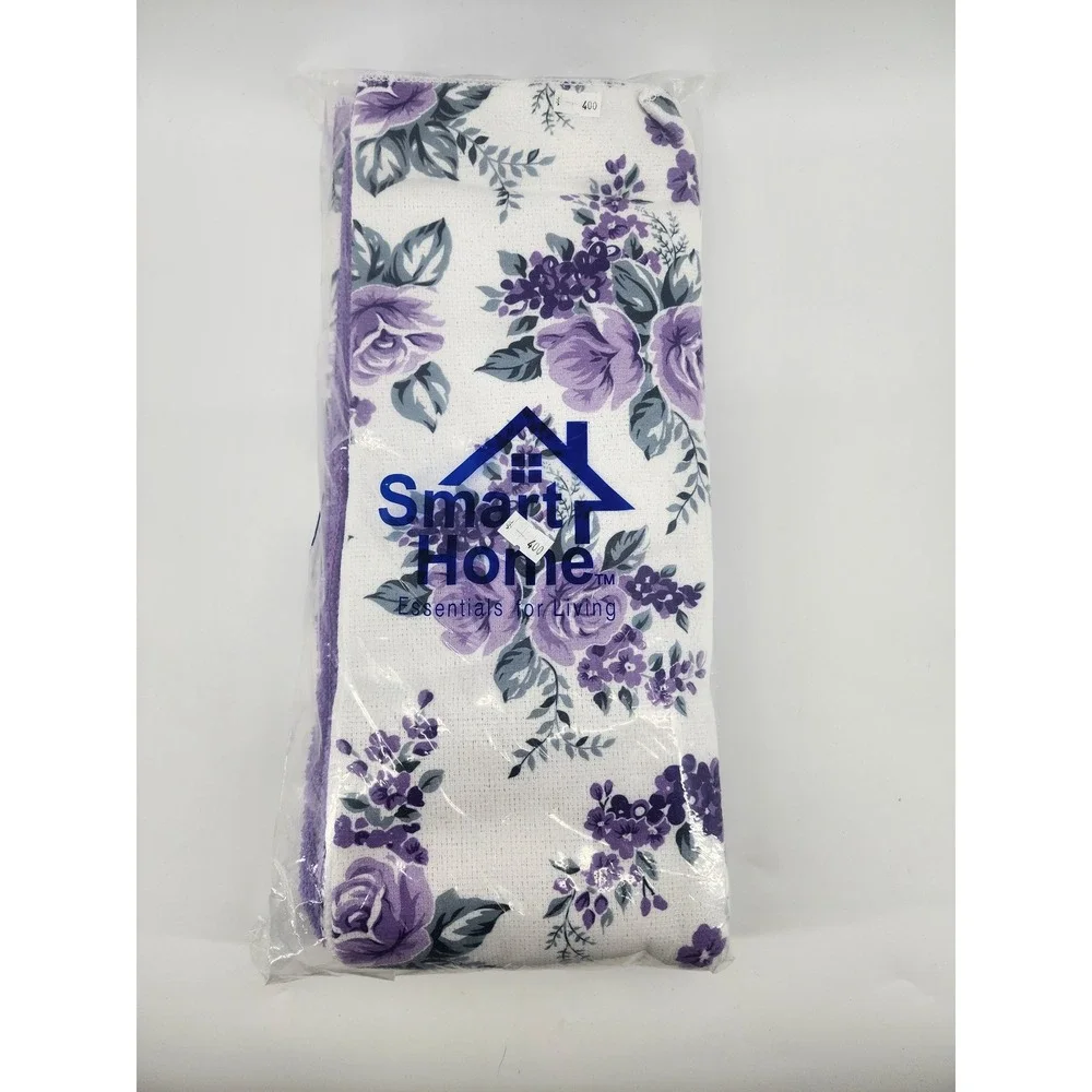 Smart Home 7 Piece Gift‎ Set Purple Floral Towels Linens NEW